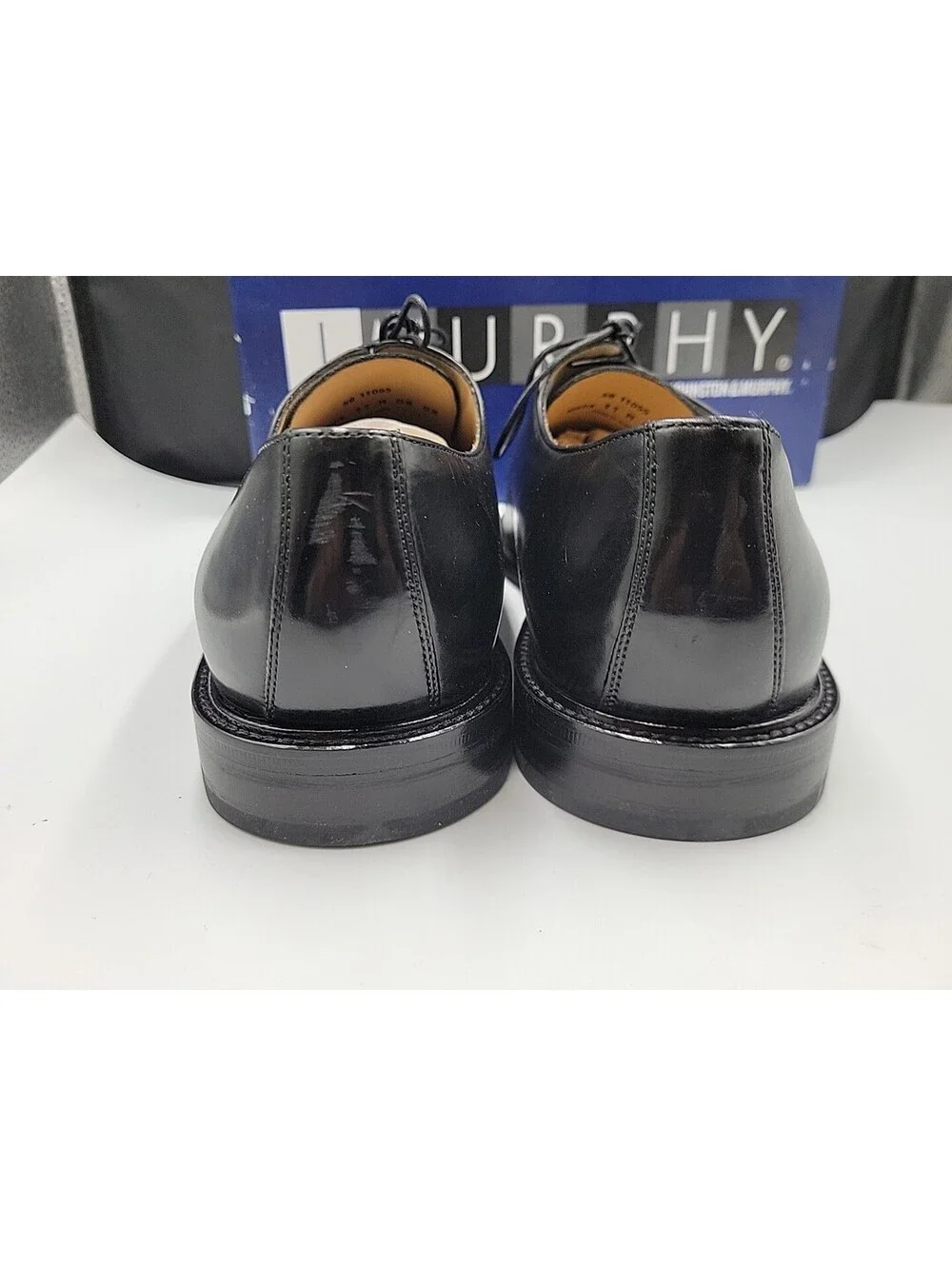 Johnston & Murphy Melton Cap Toe Oxford Black Dress Shoes 11